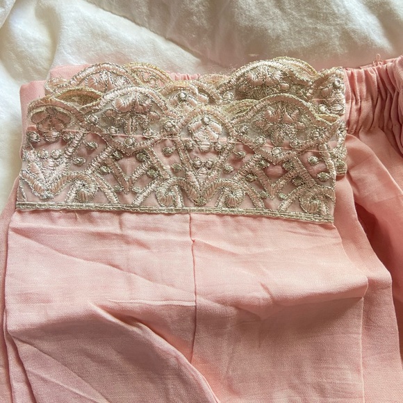 Peach Pakistani Indian salwar kameez suit eid collection party wear ethic suit - Picture 5 of 13